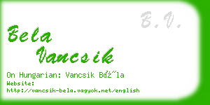 bela vancsik business card